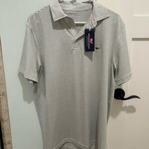 NWT Vineyard Vines Men's Polo Shirt - Green Stripes